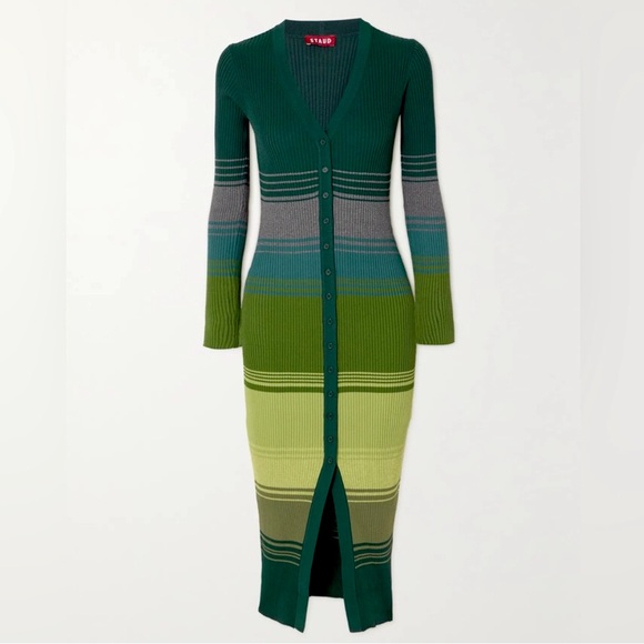 STAUD Stripe Rib Knit Dress - Picture 2 of 2